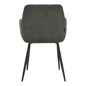 Стол Zerfia антрацит, плат - черен метален крак 43x59.5x85см