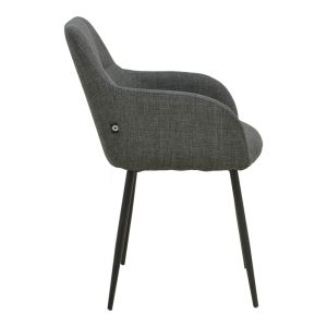 Стол Zerfia антрацит, плат - черен метален крак 43x59.5x85см