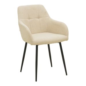 Стол Zerfia бежов плат - черен метален крак 43x59.5x85см
