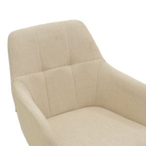 Стол Zerfia бежов плат - черен метален крак 43x59.5x85см