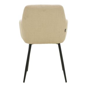 Стол Zerfia бежов плат - черен метален крак 43x59.5x85см