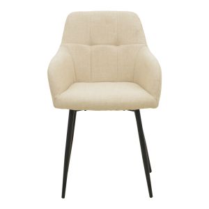Стол Zerfia бежов плат - черен метален крак 43x59.5x85см