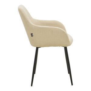 Стол Zerfia бежов плат - черен метален крак 43x59.5x85см