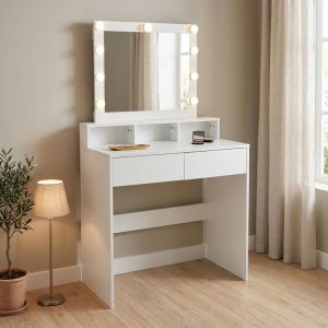 Тоалетка Virna с LED бяла 80x40x145см