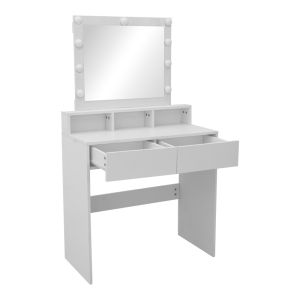 Тоалетка Virna с LED бяла 80x40x145см