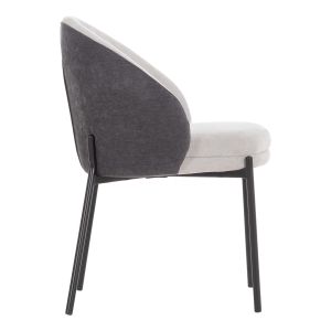 Трапезарен стол Detton HM18426.01 сив текстил-метални черни крака 58X56X76HСМ.