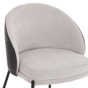 Трапезарен стол Detton HM18426.01 сив текстил-метални черни крака 58X56X76HСМ.