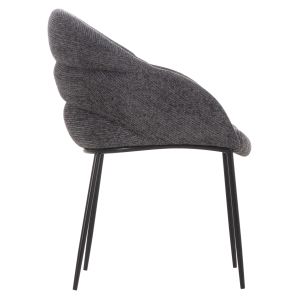 Трапезарен стол Drenny HM18424.01 сив текстил-метални черни крака 62X63X85HСМ.