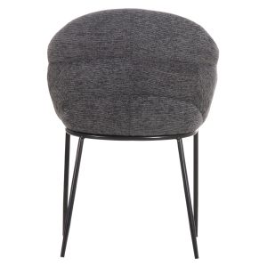 Трапезарен стол Drenny HM18424.01 сив текстил-метални черни крака 62X63X85HСМ.