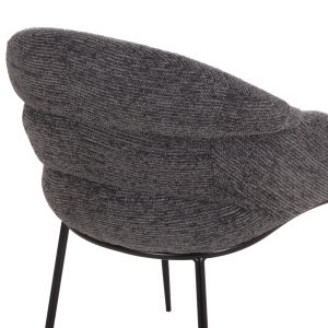 Трапезарен стол Drenny HM18424.01 сив текстил-метални черни крака 62X63X85HСМ.