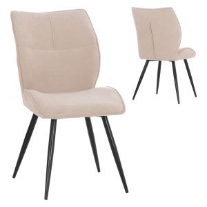 Трапезарен стол Gaff HM18425.02 бежов текстил-метални черни крака 49X63X90HСМ.