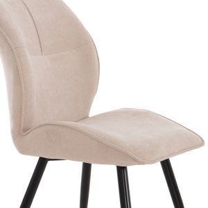 Трапезарен стол Gaff HM18425.02 бежов текстил-метални черни крака 49X63X90HСМ.