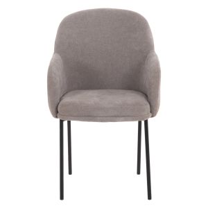 Трапезарен стол Manido HM18429.01 сив текстил-черни метални крака 55X62X88HСМ.