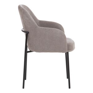 Трапезарен стол Manido HM18429.01 сив текстил-черни метални крака 55X62X88HСМ.