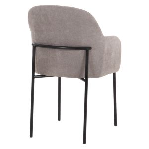 Трапезарен стол Manido HM18429.01 сив текстил-черни метални крака 55X62X88HСМ.