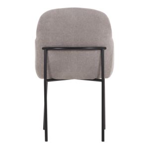 Трапезарен стол Manido HM18429.01 сив текстил-черни метални крака 55X62X88HСМ.