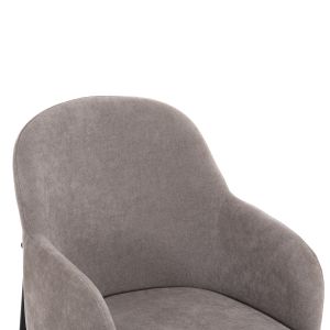Трапезарен стол Manido HM18429.01 сив текстил-черни метални крака 55X62X88HСМ.