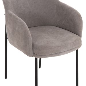 Трапезарен стол Manido HM18429.01 сив текстил-черни метални крака 55X62X88HСМ.