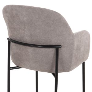 Трапезарен стол Manido HM18429.01 сив текстил-черни метални крака 55X62X88HСМ.