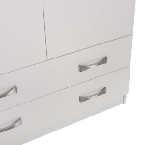 Трикрилен гардероб с надстройка Carly HM10891.05 меламин в бяло 150X55X240HСМ.