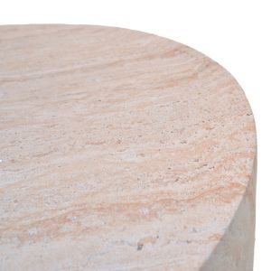 Холна маса Ingendo MGO с травертинен вид, диаметър 90x33 см