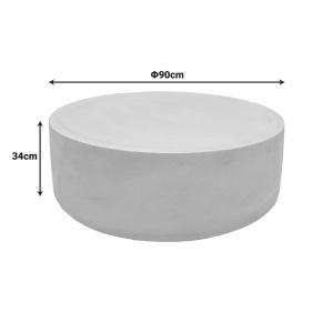 Холна маса Ingendo MGO с травертинен вид, диаметър 90x33 см