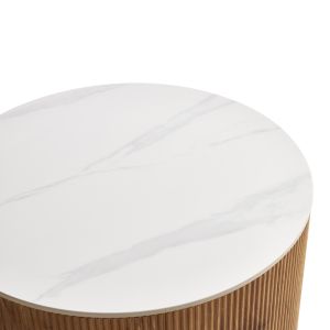 Холна маса Nelba комплект от 2 части, дъбов MDF с керамична повърхност в мраморен вид