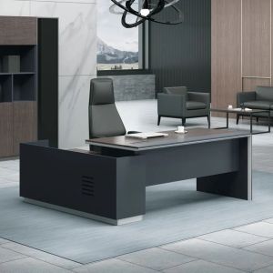 Advance офис бюро с дясна ъглова част тъмен орех - Sky Grey 819r
