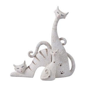 S/3 котки полирезин бяла 18.5X6.5X20.5СМ