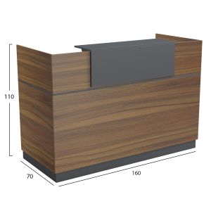 Desk Barry HM2153.03 melamine in walnut-grey 160X70X110ВСМ.
