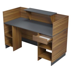 Desk Barry HM2153.03 melamine in walnut-grey 160X70X110ВСМ.