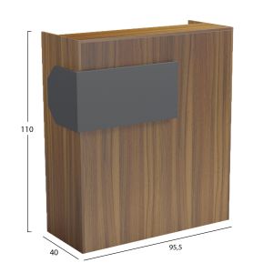 Desk Gand HM2154.03 melamine in walnut-grey 95.5X40X110ВСМ.