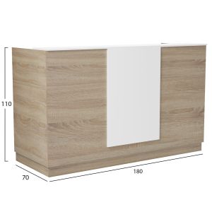 Desk Kronic HM2156.01 melamine in sonam color/white 180X70X110ВСМ.