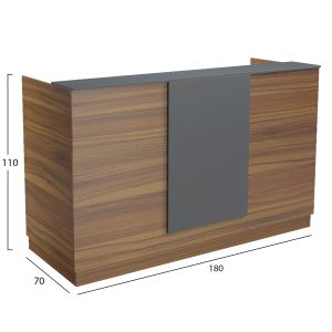Desk Kronic HM2156.03 melamine in walnut/grey 180X70X110ВСМ.