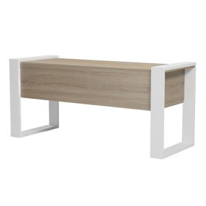 Бюро с 2 чекмеджета Tontel HM2157.01 меламин в цвят сонама - бели крака 160X60X73ВСМ.