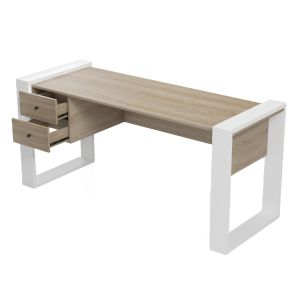 Бюро с 2 чекмеджета Tontel HM2157.01 меламин в цвят сонама - бели крака 160X60X73ВСМ.