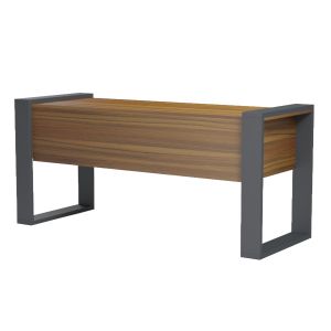 Бюро с 2 чекмеджета Tontel HM2157.03 меламин в орех - сиви крака 160X60X73ВСМ.