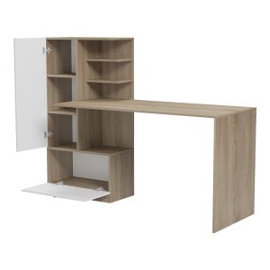 Бюро с етажерка Felanbo sonoma-white 160x60x125см
