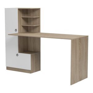Бюро с етажерка Felanbo sonoma-white 160x60x125см
