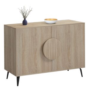 Savore HM18367.01 melamine buffet in sonama color - black with metal legs 110X35.5X82ВСМ.