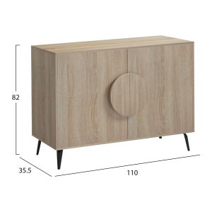 Savore HM18367.01 melamine buffet in sonama color - black with metal legs 110X35.5X82ВСМ.