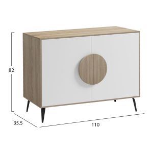 Savore buffet HM18367.11 melamine in sonam color/white - black metal legs 110X35.5X82ВСМ.