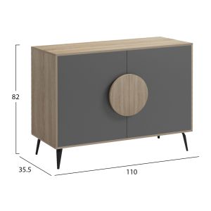 Savore buffet HM18367.13 melamine in sonama/gray - black metal legs 110X35.5X82ВСМ.