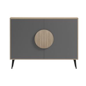 Savore buffet HM18367.13 melamine in sonama/gray - black metal legs 110X35.5X82ВСМ.