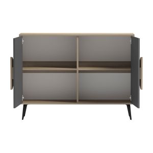 Savore buffet HM18367.13 melamine in sonama/gray - black metal legs 110X35.5X82ВСМ.