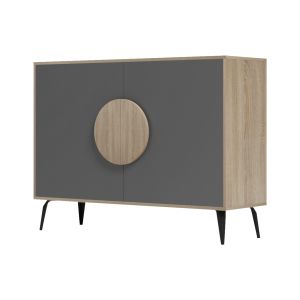 Savore buffet HM18367.13 melamine in sonama/gray - black metal legs 110X35.5X82ВСМ.