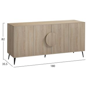 Savore HM18368.01 melamine buffet in sonama color - black with metal legs 180X35.5X82ВСМ.