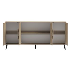 Savore HM18368.01 melamine buffet in sonama color - black with metal legs 180X35.5X82ВСМ.