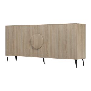 Savore HM18368.01 melamine buffet in sonama color - black with metal legs 180X35.5X82ВСМ.