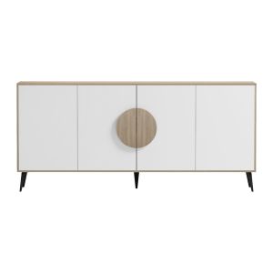 Savore buffet HM18368.11 melamine in sonama/white - black metal legs 180X35.5X82ВСМ.